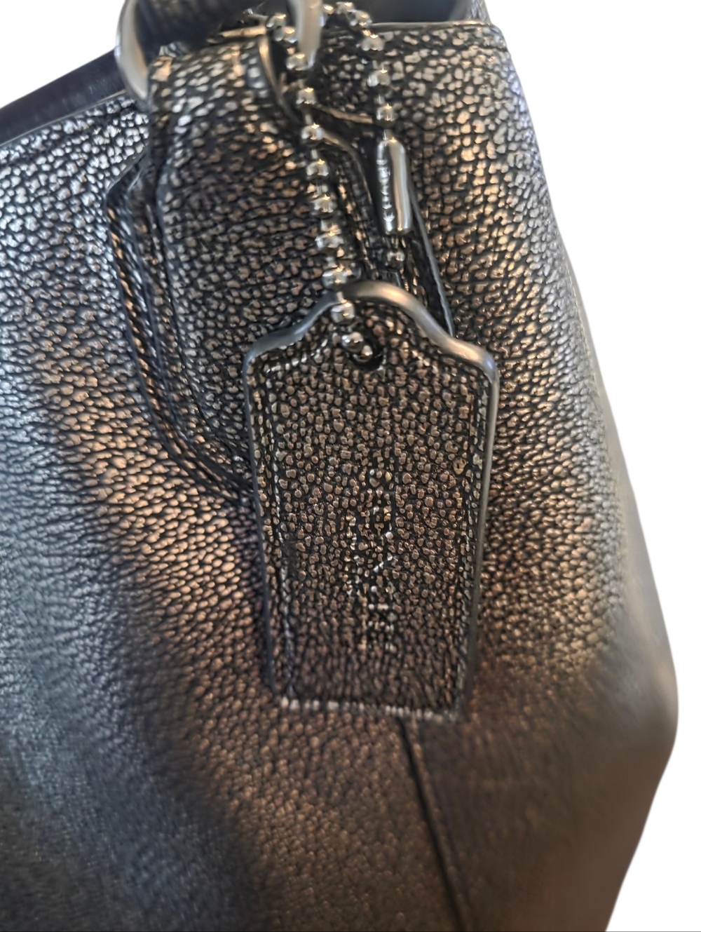 Coach Pewter Leather Handbag Crossbody Bag With Dust Bag - Picture 5 of 5